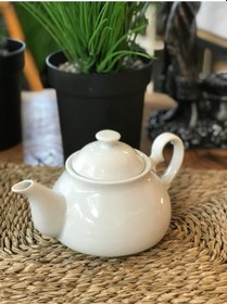 Resim Çaydanlık Üstü Beyaz Porselen Demlik 