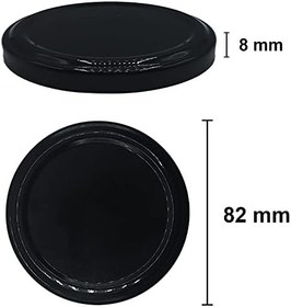 Resim Afracam 425 ml Metal Siyah Kapaklı Şeffaf Cam Kavanoz 36 Adet 