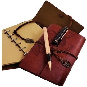 Resim 90139362932181000f - Dekoratif Hediyelik Ahşap Kutulu Kahve Deri Defter Ve Metal Bakır Kalem 