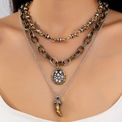 Resim Vintage Çok Katmanlı Gümüş ve Altın Renkli Takı Seti 