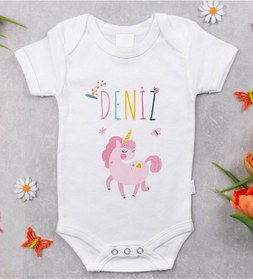 Resim Bitmeyenkartus Bk Kids Isimli Bebek Body Zıbın - Model 4 Beyaz 