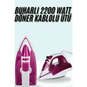 Resim Prativas Buharlı Ütü 2200 Watt Seramik Tabanlı Taşınabilir Kablolu Ütü 