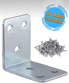 Resim BAŞ MENTEŞE Metal L Bağlantı 50x50 mm (10 Adet) 
