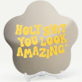 Resim Kendi Aynanı Tasarla / Papatya Ayna - Papatya Ayna / Mini Smile Sticker / Pembe 