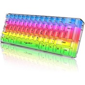 Resim Xindoker Hxsj V700t 61 Tuşlu Rgb Aydınlatmalı Şeffaf Oyun Klavyesi - Ergonomik Tasarım, Çıkarılabilir Kablo, Çoklu Fonksiyon Tuşları 
