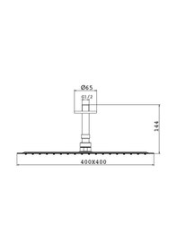 Resim Eca 102145016 Banyo İnce Yuvarlak Tepe Duş Başlığı 40x40 Krom 