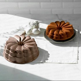 Resim Nehir Manolya Alüminyum Döküm 25 CM Kek kalıbı Rose Gold 