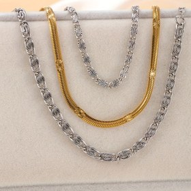 Resim Zahmetsiz Tarz, Şık 3'lü Paslanmaz Çelik Bileklik Seti - Kadınlar için Şık Gümüş, Vintage & Minimalist Tarz - Günlük Kıyafetler veya Partiler için Mükemmel 