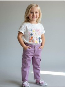 Resim Zekids Kız Bebek Beli Lastikli Yumuşak Dokulu Pantolon-16727 Lila 