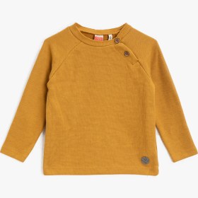 Resim Erkek Bebek Basic Bisiklet Yaka Düğmeli Triko Kazak 