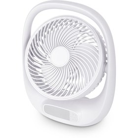 Resim ZUIDID FN01 - 7 İnç Şarj Edilebilir 3 Kademeli Sessiz Led Işıklı Masaüstü Mini Fan Vantilatör 