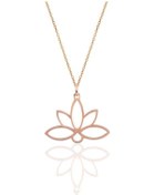 Resim 925 Ayar Rose Altın Kaplama Gümüş Lotus Çiçeği Kolye 