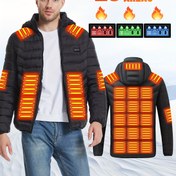 Resim WOOHEE 26 Bölgeli Isıtmalı Ceket - 3 Sıcaklık Ayarlı, Ayarlanabilir Düğmeli Kapama, Fermuarlı Ön, Dik Yaka Termal Yalıtımlı Kışlık Mont 