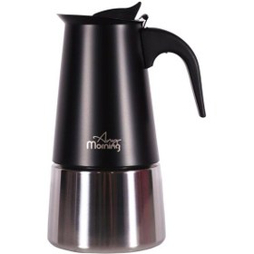 Resim Any Morning Fe001-6 Espresso Kahve Makinesi Paslanmaz Çelik İndüksiyonlu Moka Pot 300 Ml Siyah 