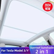 Resim For Tesla Model Y 3 Güneşlik Tavan için - 2025-2021 Highland Edition, Ön ve Arka Tavan Kalkanı için Tokalı UV Koruma Visörü, Kolay Kurulum, Parıltıyı ve Isıyı Azaltır, for TESLA Model Y ve Model 3 için Uyumlu, for TESLA için Güneşlik Visörü, for TESLA için 
