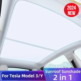 Resim For Tesla Model Y 3 Güneşlik Tavan için - 2025-2021 Highland Edition, Ön ve Arka Tavan Kalkanı için Tokalı UV Koruma Visörü, Kolay Kurulum, Parıltıyı ve Isıyı Azaltır, for TESLA Model Y ve Model 3 için Uyumlu, for TESLA için Güneşlik Visörü, for TESLA için 