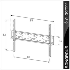 Resim Sonorous Surefıx 240 70 İnch 177Cm Ekran Sabit Askı Aparatı 