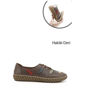 Resim Gönderi R Vizon Antik Dolgu Taban Bağcıklı Hakiki Deri Comfort Ayakkabı Vizon 