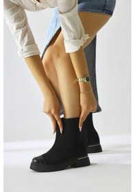 Resim Kaiza Siyah Ran Detaylı Dalgıç Kumaş Bot 001 