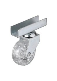 Resim Hts 327 - 50x20 Mm Şeffaf Makaralı Uzun U Tablalı Teker 4 Adet Siyah 