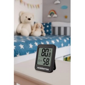 Resim Hobimtek MC40 Dijital Termometre Iç Mekan Oda Sıcaklık Nem Ölçer LED Monitör Higrometre Isı Ölçer Derece 