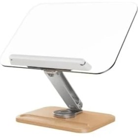 Resim Skygo Profesyonel Kitap Okuma Tutucu Şeffaf Ders Çalışma Sunum Standı iPad ile Uyumlu Çizim Kitap Okuma Katlanabilir Ahşap Tabanlı Ayarlanabilir Tutucu R26 