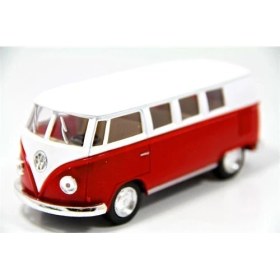 Resim Kinsmart 1962 Volksvagen Minibüs (Kırmızı) 1:32 Metal Oyuncak 