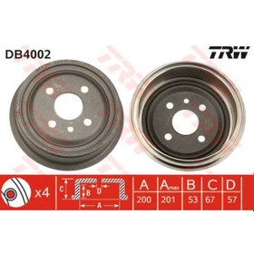 Resim Trw Arka Kampana Vectra A 89 95 Astra F 91 98 1.4-1.6-1.8-2.0 Lacettı 05 13 242x200x IS00-TRW DB4002 