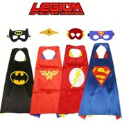Resim WB Resmi 2 Parça Süpermen Temalı Kostüm Seti, Batman ve Flash Maskeleri ile Pelerinler Dahil, Doğum Günü Partisi Rol Oyunları İçin Mükemmel 