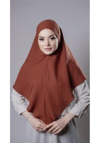 Resim Hürrem Bone Taba Pratik Hazır Geçmeli Tesettür Eşarp Pamuk Caz Kumaş Düz Hijab 2306 33 