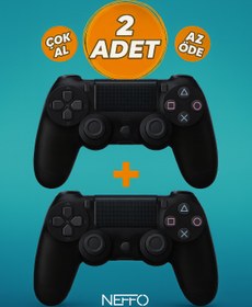 Resim NEFFO Ps 4 Joystick Tablet Telefon Pc Uyumlu Titreşimli Oyun Kolu 2 Adet - Şarj Kablo Hediyeli 