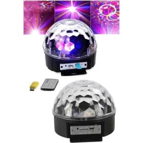 Resim İlk El Grup Ieg™ LED Işık Disko Topu Bluetooth Hoparlörlü USB Müzik Çalar Kumandalı 