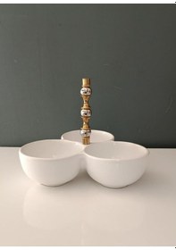 Resim Lamedore Sılver Balls Beyaz 3 Lü Çerezlik 24x24x20 Cm Beyaz 