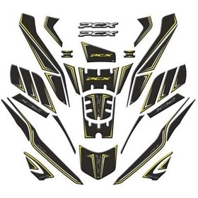 Resim Honda Pcx 2025 Uyumlu Tankpad Full Set 36 Parça Sarı Beyaz Renk 