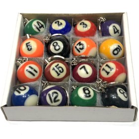 Resim Bilardo Topu Anahtarlık 16'lı Pakette 