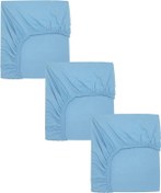Resim 3 Adet 50x90 Cm Anne Yanı Lastikli Penye Kumaş Bebek Çarşafı-mavi 