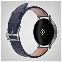 Resim 20mm Kordon Genişliği Olan Saatlerle Uyumlu 20 Mm Hakiki Deri Kroko Lacivert Kordon Silver Toka 