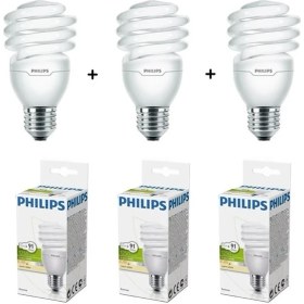 Resim Philips 2700K Enerji Tasarruflu Spiral Ampul - 1883 Sarı Işık 3 Adet 
