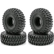 Resim 1/10 Rc Araç Lastikleri - 4 Adet Kauçuk Tekerlek Trx4 Scx10 Uyumlu 