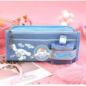 Resim Sanrio Cinnamoroll Mavi Yüksek Kapasiteli Çok Gözlü Kalemlik Kalem Kutusu 