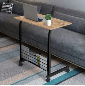 Resim Kitaplıklı Ve Yükseklik Ayarlı Laptop Sehpası Ve Çalışma Masası 2 Çam 