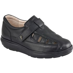 Resim Dr Comfort Dr.comfort Dr.7100 Erkek Ortopedik Sandalet Rocker Bottom Tabanlı El Yapımı Vejetal Deri Siyah 