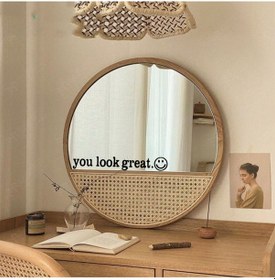 Resim Be Happy You're Beautiful You Look Great Dekoratif Duvar Ayna Cam Dekor Yazı Sticker 3'lü 