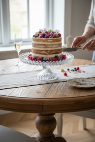 Resim Bereketli Store Brasilia Ayaklı Kek Standı – Cam Ayaklı Pasta ve Kek Sunum Standı, Şık Servis 