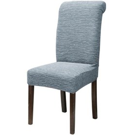 Resim Streçli Lastikli Likralı Esnek Sandalye Örtüsü Düz Desen Jakarlı Sandalye Kılıfı 6lı Gri 