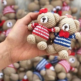 Resim Amigurumi Ayıcık Anahtarlık - Mavi 
