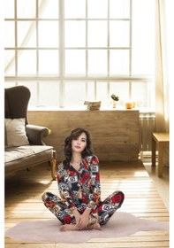 Resim Bebekokusu Rahat Ve Şık Kadın Pijama - Karışık Desenli Desenli 