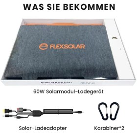 Resim Flexsolar 60W Taşınabilir Katlanabilir Güneş Paneli 