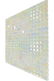 Resim MozaiKristaL Tüm yüzeyler için 15x15mm. Hologramlı Beyaz, 31,5x31,5cm Fileli Cam Mozaik. ( 1 m2 Fiyatıdır. ) 