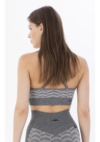 Resim Maraton Active Slimfit Kadın V Yaka Kolsuz Koşu Siyah Bra 813089-Siyah 